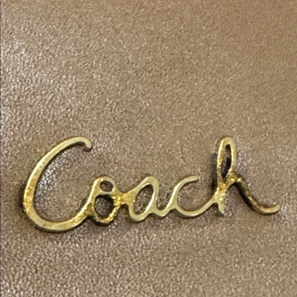 Coach Bag Ashley Large Tan Metallic Leather Satchel - Picture 16 of 17